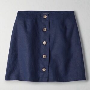 Wilfred Lachlan Linen Skirt in Navy
